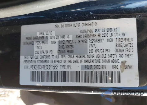 2014 Mazda Cx-5 Touring from USA, damaged, VIN JM3KE4CY4E0331553